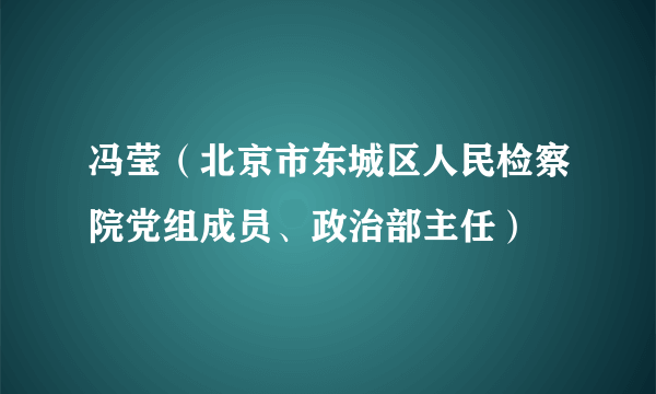 冯莹（北京市东城区人民检察院党组成员、政治部主任）