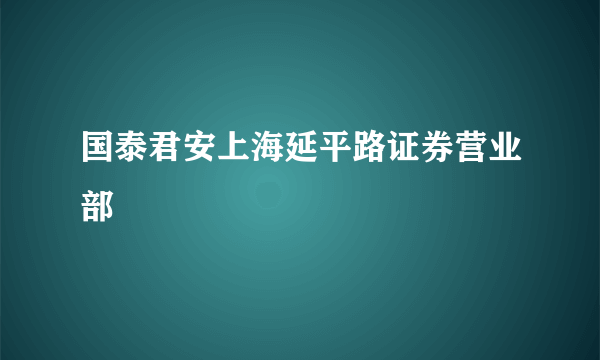 国泰君安上海延平路证券营业部