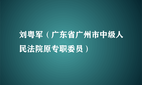 刘粤军（广东省广州市中级人民法院原专职委员）