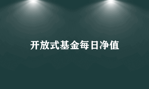 开放式基金每日净值