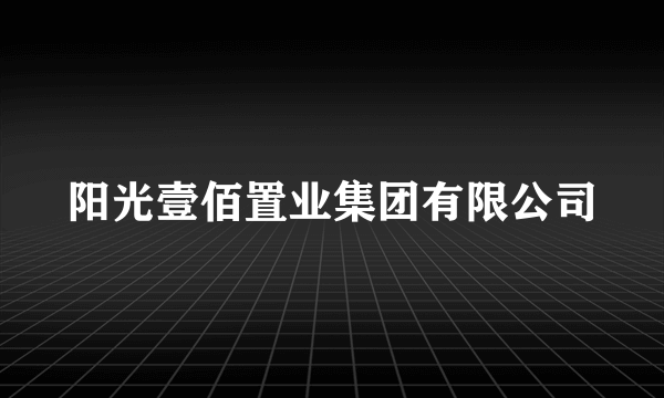 阳光壹佰置业集团有限公司