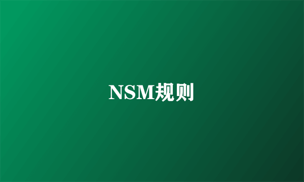 NSM规则