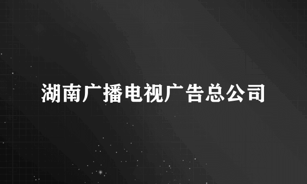 湖南广播电视广告总公司