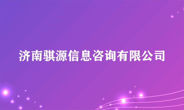 济南骐源信息咨询有限公司