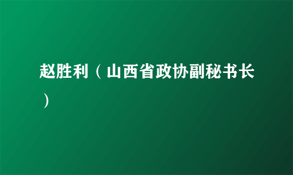 赵胜利（山西省政协副秘书长）