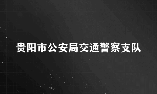 贵阳市公安局交通警察支队