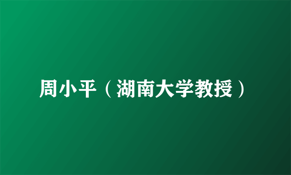 周小平（湖南大学教授）