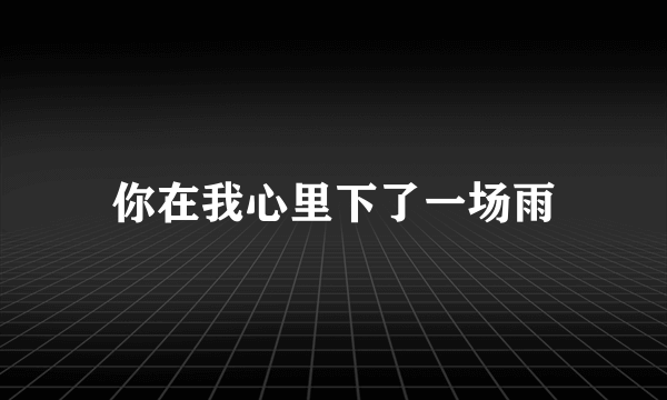 你在我心里下了一场雨