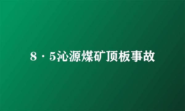 8·5沁源煤矿顶板事故