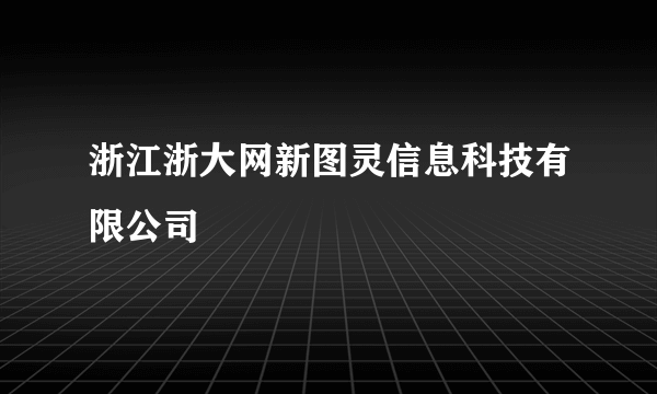 浙江浙大网新图灵信息科技有限公司