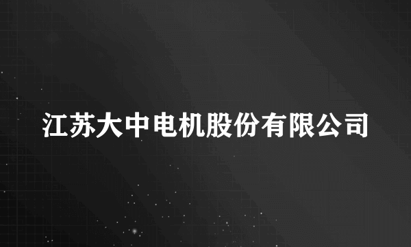 江苏大中电机股份有限公司