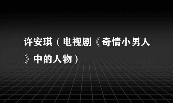 许安琪（电视剧《奇情小男人》中的人物）