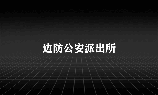 边防公安派出所