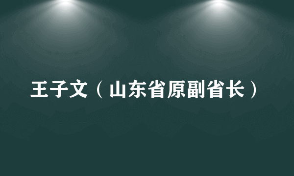 王子文（山东省原副省长）