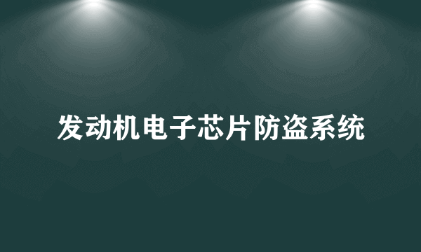 发动机电子芯片防盗系统