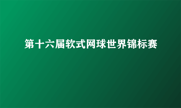 第十六届软式网球世界锦标赛