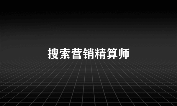 搜索营销精算师