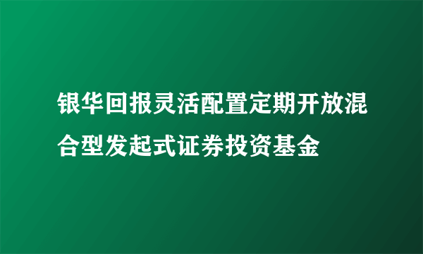 银华回报灵活配置定期开放混合型发起式证券投资基金