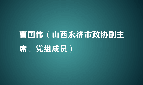 曹国伟（山西永济市政协副主席、党组成员）