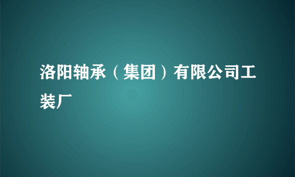 洛阳轴承（集团）有限公司工装厂