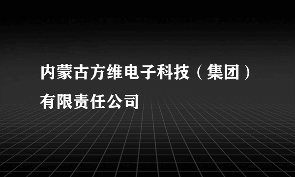 内蒙古方维电子科技（集团）有限责任公司