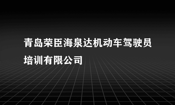 青岛荣臣海泉达机动车驾驶员培训有限公司