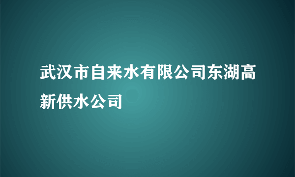 武汉市自来水有限公司东湖高新供水公司