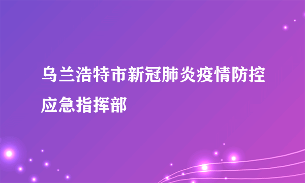 乌兰浩特市新冠肺炎疫情防控应急指挥部