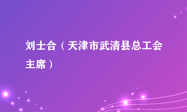 刘士合（天津市武清县总工会主席）