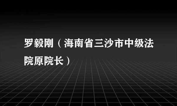 罗毅刚（海南省三沙市中级法院原院长）