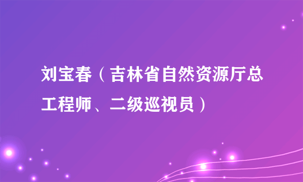 刘宝春（吉林省自然资源厅总工程师、二级巡视员）