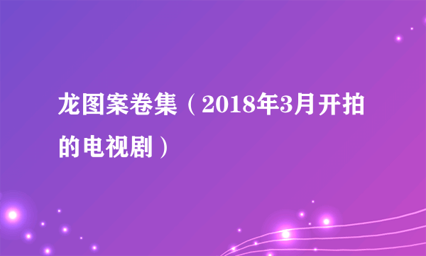 龙图案卷集（2018年3月开拍的电视剧）