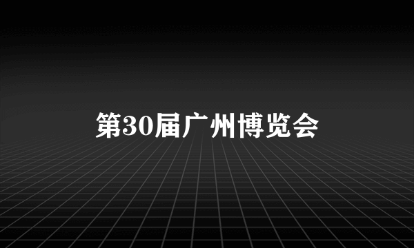 第30届广州博览会