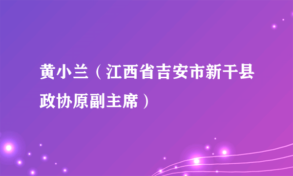 黄小兰（江西省吉安市新干县政协原副主席）