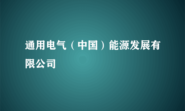 通用电气（中国）能源发展有限公司