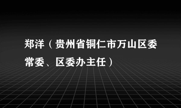 郑洋（贵州省铜仁市万山区委常委、区委办主任）