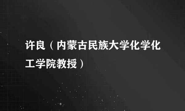 许良（内蒙古民族大学化学化工学院教授）