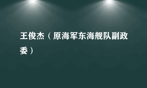 王俊杰（原海军东海舰队副政委）