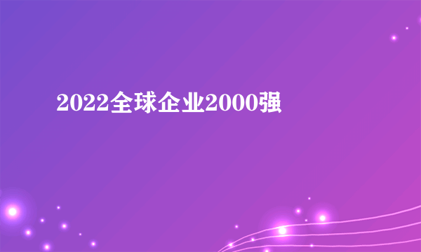 2022全球企业2000强