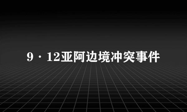 9·12亚阿边境冲突事件