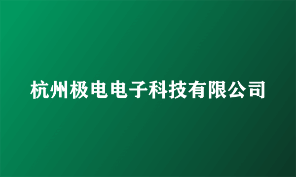 杭州极电电子科技有限公司