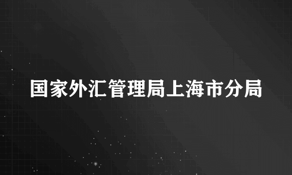 国家外汇管理局上海市分局