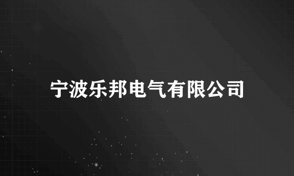 宁波乐邦电气有限公司