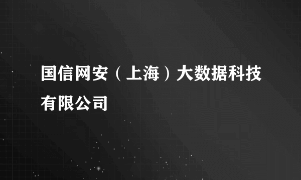 国信网安（上海）大数据科技有限公司