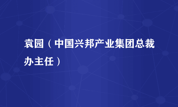 袁园（中国兴邦产业集团总裁办主任）