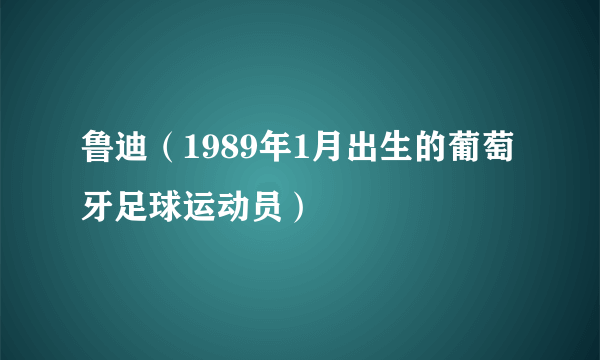 鲁迪（1989年1月出生的葡萄牙足球运动员）