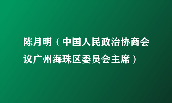 陈月明（中国人民政治协商会议广州海珠区委员会主席）