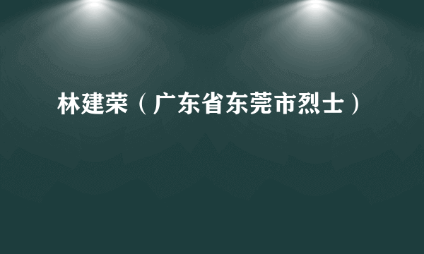 林建荣（广东省东莞市烈士）