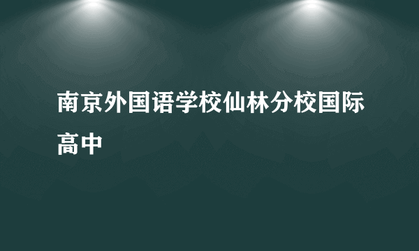 南京外国语学校仙林分校国际高中