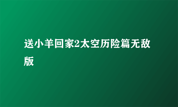 送小羊回家2太空历险篇无敌版